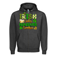 Charcoal Heather irish today hungover tomorrow Zipper Hoodie - Artiststas