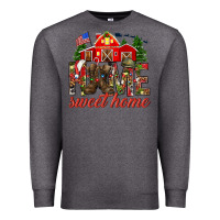 Charcoal Heather Army Christmas home sweet home Premium Sweatshirt - NancyCooperArtShop