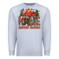 Heather Grey Army Christmas home sweet home Premium Sweatshirt - NancyCooperArtShop