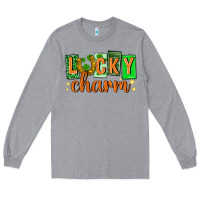 Heather Grey Lucky charm st. patricks day Long Sleeve Tee - Neo Western