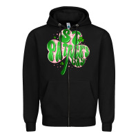 Black st patricks day clover Zipper Hoodie - Artiststas