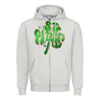 Dove Grey st patricks day clover Zipper Hoodie - Artiststas