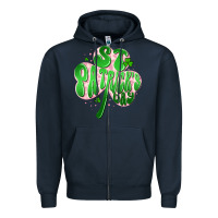 Navy st patricks day clover Zipper Hoodie - Artiststas
