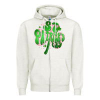 Oatmeal Heather st patricks day clover Zipper Hoodie - Artiststas