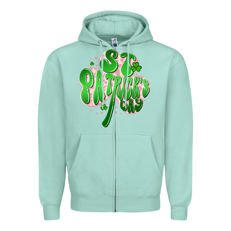 St Patricks Day Clover Zipper Hoodie by Artiststas | Teevron