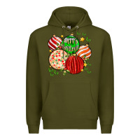 Army Green merry christmas tree ball Premium Hoodie - MaliasSmallBusiness