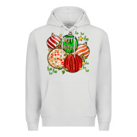Dove Grey merry christmas tree ball Premium Hoodie - MaliasSmallBusiness
