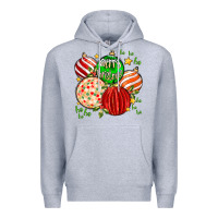 Heather Grey merry christmas tree ball Premium Hoodie - MaliasSmallBusiness