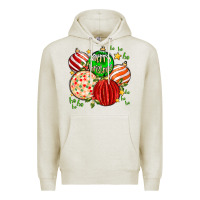 Oatmeal Heather merry christmas tree ball Premium Hoodie - MaliasSmallBusiness