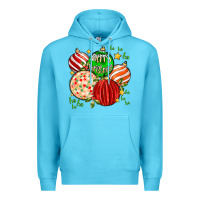 Ocean Blue merry christmas tree ball Premium Hoodie - MaliasSmallBusiness