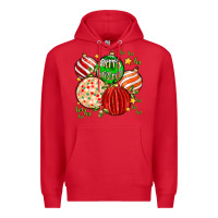Red merry christmas tree ball Premium Hoodie - MaliasSmallBusiness