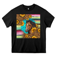 Black quarter horse aztec pattern Heavy Core Tee - LillyAllenDesigns