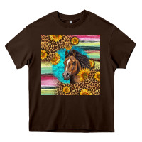 Chocolate Brown quarter horse aztec pattern Heavy Core Tee - LillyAllenDesigns