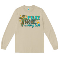 Mushroom pray more worry less Long Sleeve Tee - HRA Design Shop