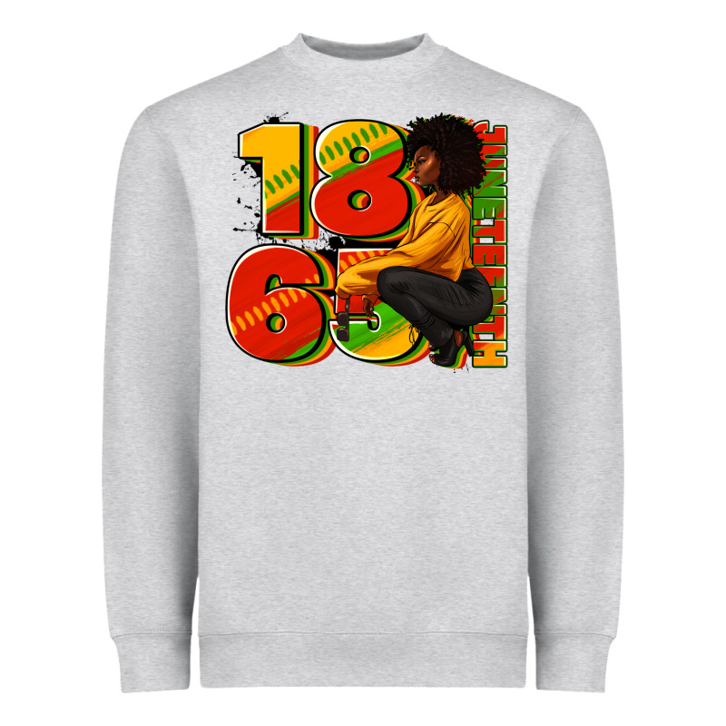 1865 Juneteenth Afro Woman Heavyweight Sweatshirt by RanaPortraitStore | Teevron