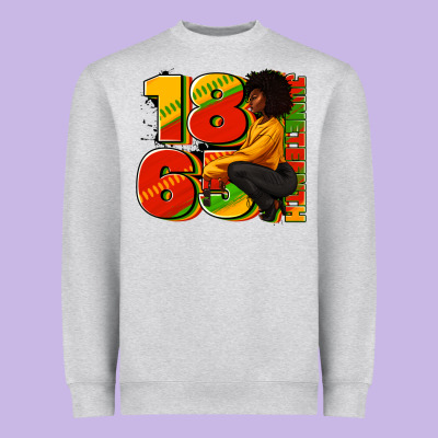 Heavyweight Sweatshirt 1865 Juneteenth afro woman