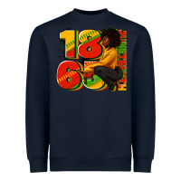 Navy 1865 Juneteenth afro woman Heavyweight Sweatshirt - RanaPortraitStore
