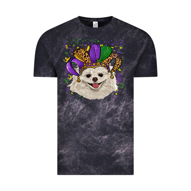 Mardi Gras Hat White Pomeranian Vintage Tee by RanaPortraitStore | Teevron