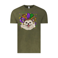 Vintage Olive mardi gras hat white pomeranian Vintage Tee - RanaPortraitStore