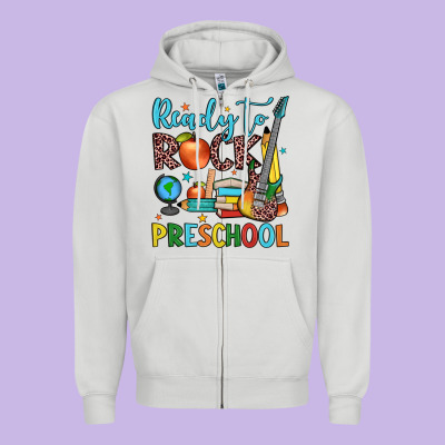 Ready To Rock Preschool Zipper Hoodie Designed By Jahusdesignshop