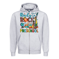 Heather Grey ready to rock preschool Zipper Hoodie - JahusDesignShop