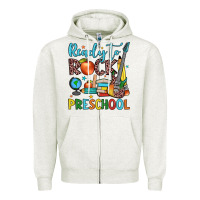 Oatmeal Heather ready to rock preschool Zipper Hoodie - JahusDesignShop