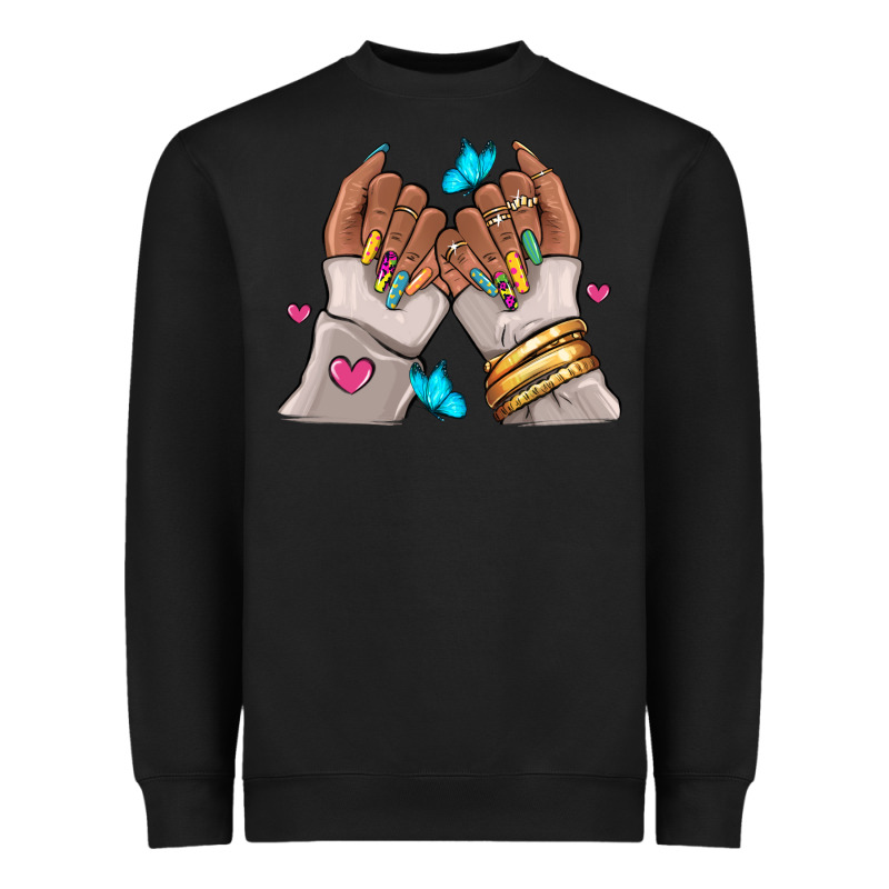Afro Woman Nail Art Heavyweight Sweatshirt by RanaPortraitStore | Teevron