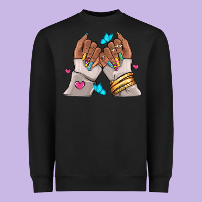Heavyweight Sweatshirt Afro woman nail art