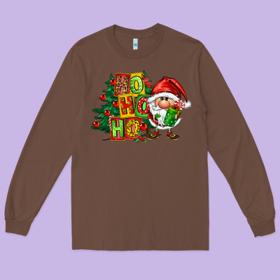 Ho Ho Ho Santa Gnomes Long Sleeve Tee Designed By Fadigitalartstudio