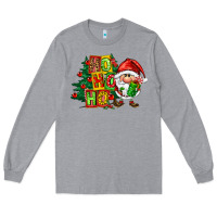 Heather Grey ho ho ho santa gnomes Long Sleeve Tee - FaDigitalArtStudio