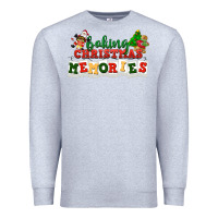 Heather Grey Baking Christmas memories Premium Sweatshirt - NancyCooperArtShop