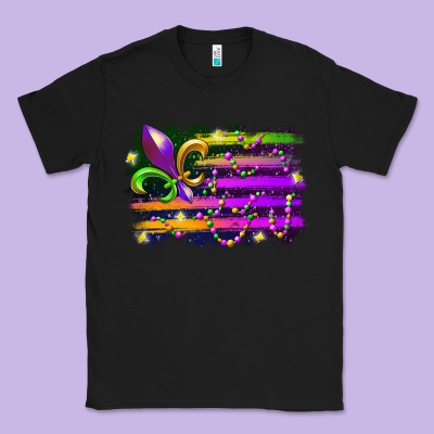 Mardi Gras Flag Classic Tee Designed By Racoondesign