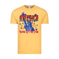 Vintage Mustard America home of the free Vintage Tee - texasbilliewilder