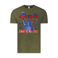 Vintage Olive America home of the free Vintage Tee - texasbilliewilder