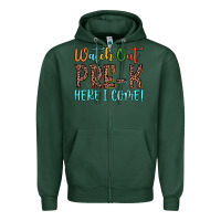Sports Green watch out pre k here i come! Zipper Hoodie - JahusDesignShop