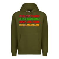 Army Green holiday spirit hohoho bright merry Premium Hoodie - MaliasSmallBusiness