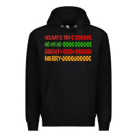 Black holiday spirit hohoho bright merry Premium Hoodie - MaliasSmallBusiness