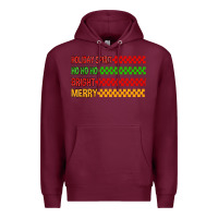 Burgundy holiday spirit hohoho bright merry Premium Hoodie - MaliasSmallBusiness