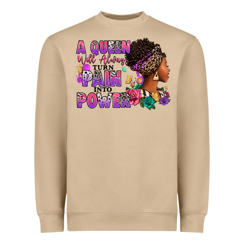 A Queen Will Always Turn Pain Into Power Heavyweight Sweatshirt by RanaPortraitStore | Teevron