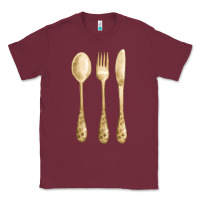 Burgundy spoon fork knife fa element Classic Tee - FaDigitalArtStudio