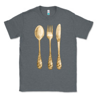 Charcoal Heather spoon fork knife fa element Classic Tee - FaDigitalArtStudio