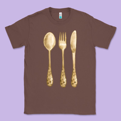 Spoon Fork Knife Fa Element Classic Tee Designed By Fadigitalartstudio