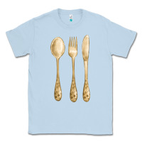 Dusty Blue spoon fork knife fa element Classic Tee - FaDigitalArtStudio
