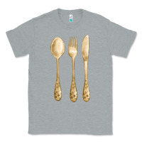 Heather Grey spoon fork knife fa element Classic Tee - FaDigitalArtStudio