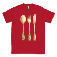 Red spoon fork knife fa element Classic Tee - FaDigitalArtStudio