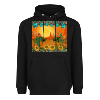 Black western sunset cactus sunflowers gemstones leopards Heavyweight Hoodie - BarkalooDesign