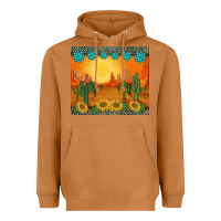 Meerkat western sunset cactus sunflowers gemstones leopards Heavyweight Hoodie - BarkalooDesign
