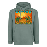 Sage western sunset cactus sunflowers gemstones leopards Heavyweight Hoodie - BarkalooDesign