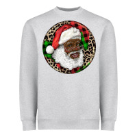 Heather Grey Afro Santa Christmas Heavyweight Sweatshirt - RanaPortraitStore