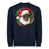 Navy Afro Santa Christmas Heavyweight Sweatshirt - RanaPortraitStore